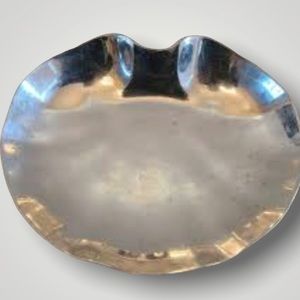 Ann Kary Chips and Salsa Serving Bowl / Color Silver / Stamped Hencho Mexico